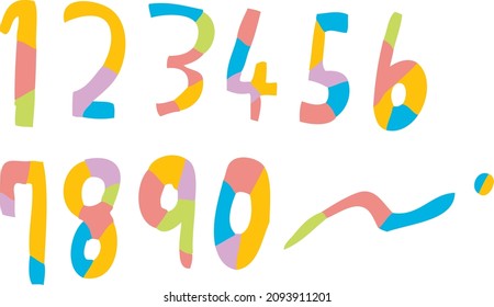 Pop and colorful number illustration