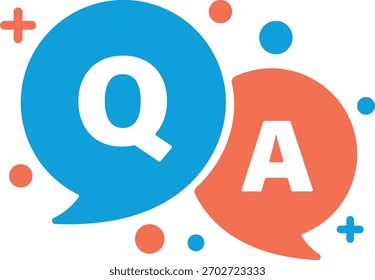 Pop and colorful question and answer icon illustration