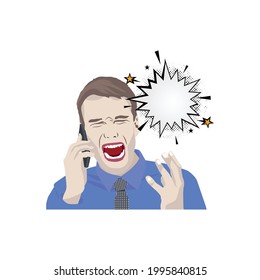 Pop comic character hate calling people illustration design