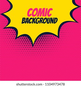 pop comic pink background with yellow burst bubble