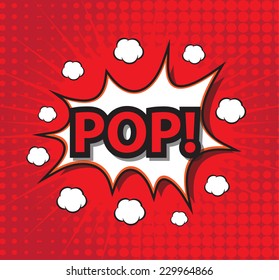 POP!, comic wording sound effect set design for comic background, comic strip