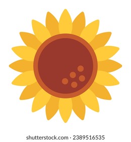 Muestra un icono común de girasol. Vector.