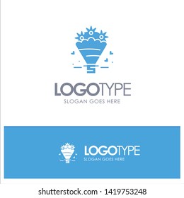 Pop cone, Love, Heart, Wedding Blue Solid Logo with place for tagline