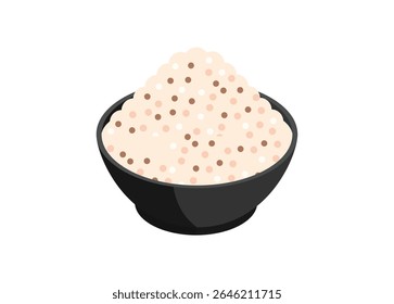 Pop de maíz en un recipiente. Ilustración plana simple