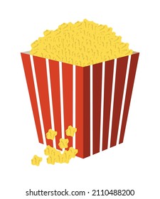icono del pop corn en caja de comida rápida