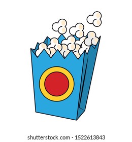 pop corn box icon over white background, vector illustration