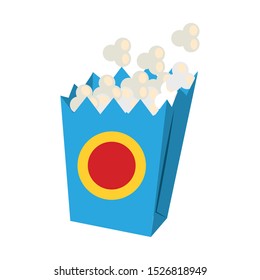 pop corn box icon over white background, vector illustration