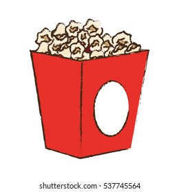 pop corn box icon over white background. colorful design. vector illustration