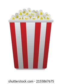 Popcorn-Eimer-Symbol auf weißem Hintergrund