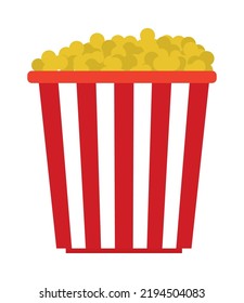 Popcorn-Eimer-Symbol auf weißem Hintergrund