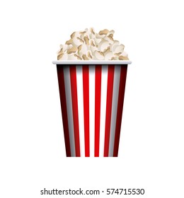 pop corn bucket icon over white background. colorful design. vector illustration