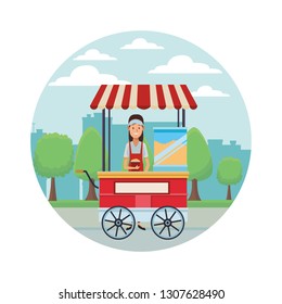 pop corn cart cartoon