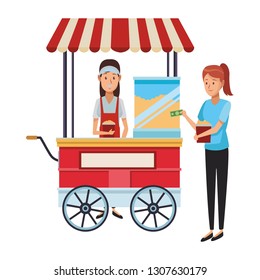 pop corn cart cartoon