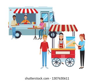 pop corn cart cartoon