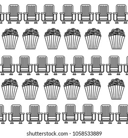 pop corn and chairs cinema pattern