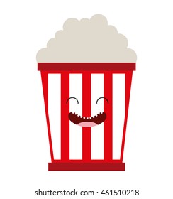 pop corn character cute icon vector isolated graphic