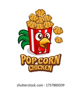 Pop Corn Chicken logo.Vector illustration.