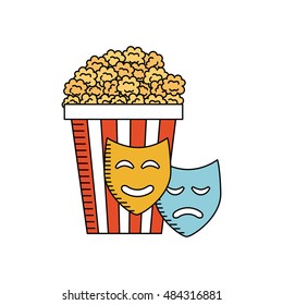 pop corn with cinema icon vector illustration design