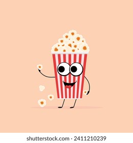 pop corn  cinema smile, vector illusrtation