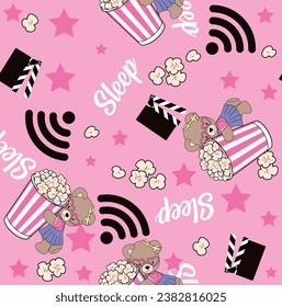 pop corn cinema teddy cute beauty