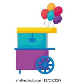 pop corn circus machine with balloons helium