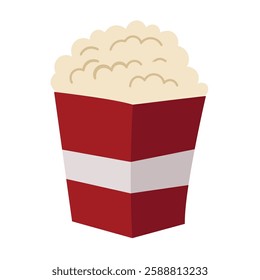 Pop corn clip art, pop corn flat icon design vector illustration, cute cartoon popcorn clipart