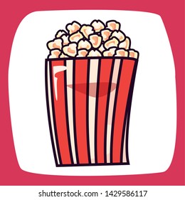 pop corn comic pop art on white background