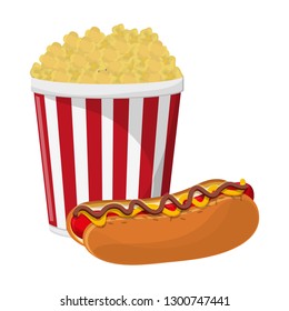 pop corn cup and hot dog