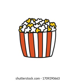 pop corn doodle icon, vector illustration