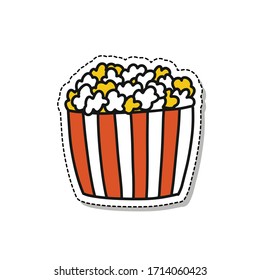 pop corn doodle icon, vector illustration