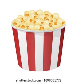 Pop Corn Emoji Vector Design. Cinema Food Art Illustration. Snack Restaurant Traditional Product Clipart.