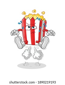  pop corn fart jumping illustration. character vector