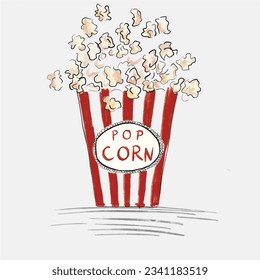 Pop corn ıllustration. Fashion and more