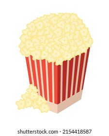 pop corn fast food icon isolated
