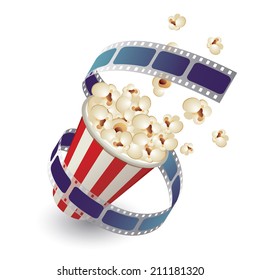 pop corn with film strip