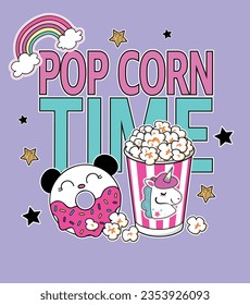 pop corn graphic tees for girl design sweet