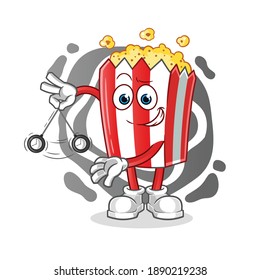 pop corn hypnotizing cartoon. cartoon mascot vector
