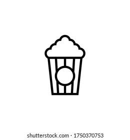 pop corn icon in black line style icon, style isolated on white background