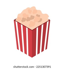 pop corn icon flat isometric
