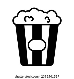 Pop corn icon isolate white background vector stock illustration.