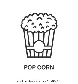 Pop Corn icon or logo line art style. Vector Illustration.