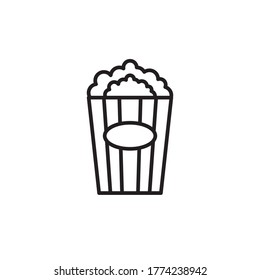 Pop-Mais-Symbol Umriss Design Vektorgrafik schwarzen Stil. einzeln auf weißem Hintergrund