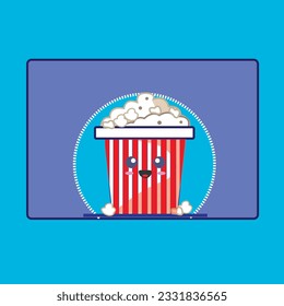 Pop Corn Icon Vector art Cinema