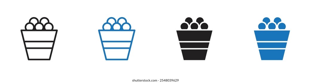 Pop de maíz icono de Vector conjunto de contorno