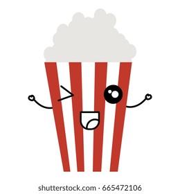 pop corn kawaii character