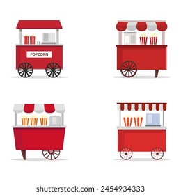 Pop corn kiosk illustrated in vector