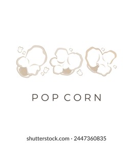 Pop corn line art vector illustration logo