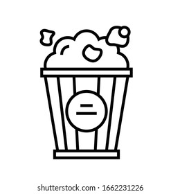 Pop corn line icon, concept sign, outline vector illustration, linear symbol.