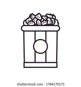 diseño de iconos con estilo de línea de maíz pop, comida rápida, restaurante y menú Tema Vector ilustración
