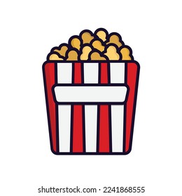 pop corn linear color food icon